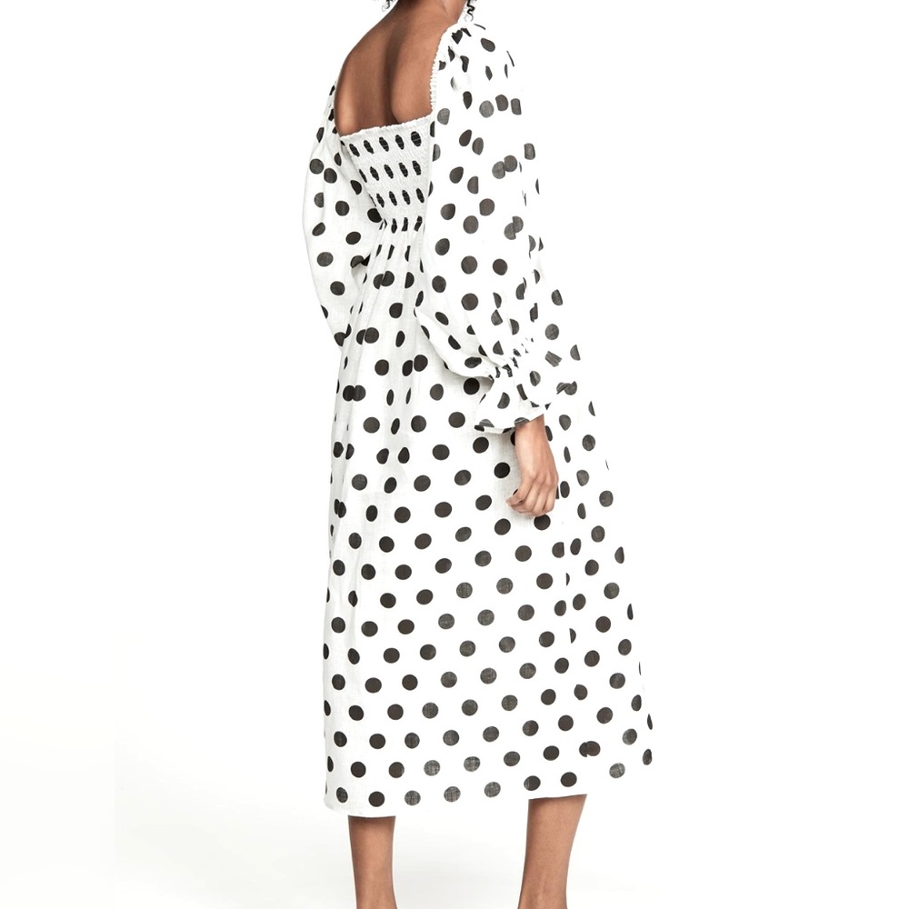 Sleeper Atlanta Polka Dot Linen Dress in Large